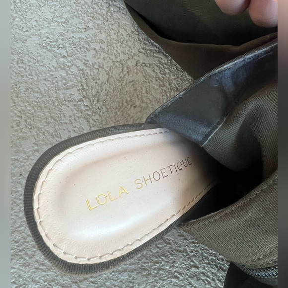 Lola Shoetique Miss Lola over the knee open toe Stella Heeled Thigh High boots 7 - Picture 4 of 9